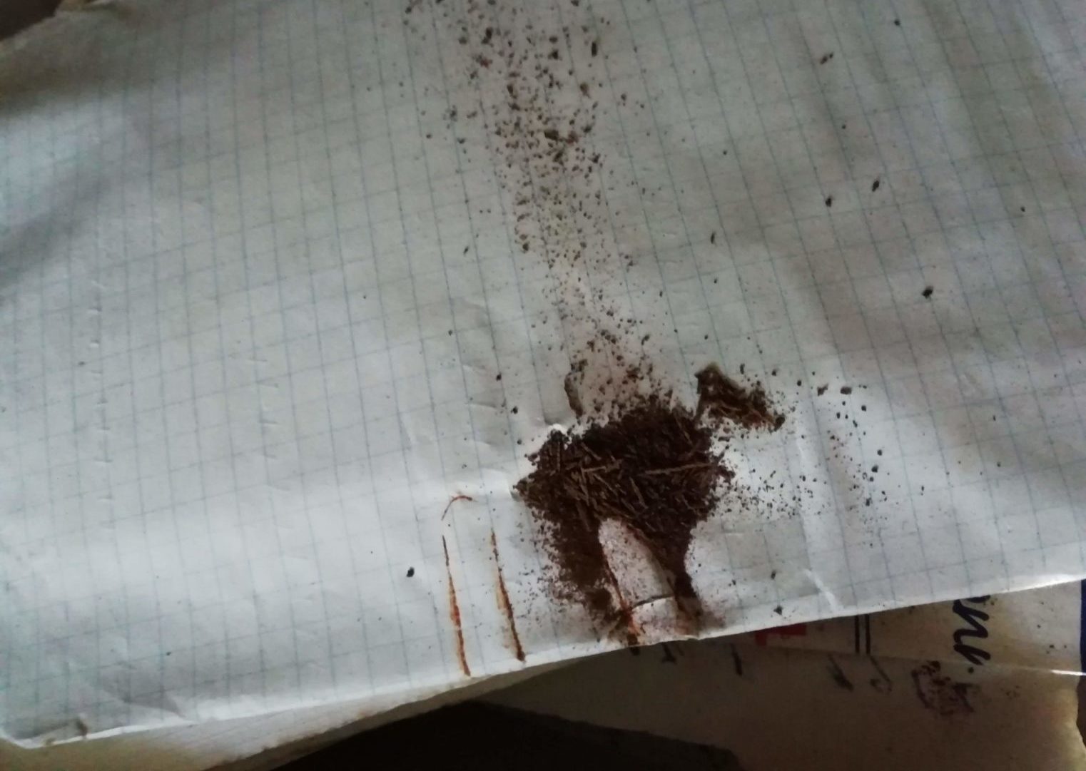 Désagrégation d'un trombe en métal rouillé