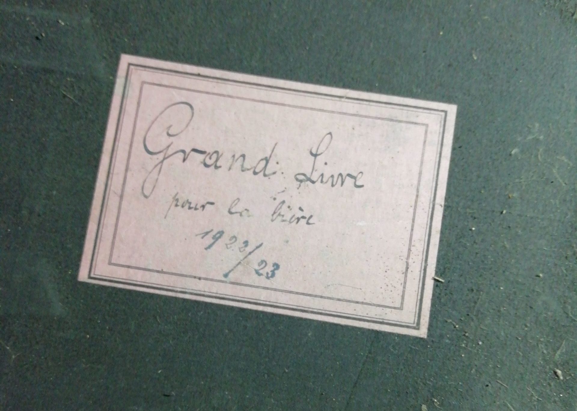 Page de couverture du registre d'un brasseur